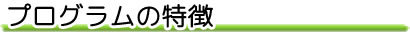 プログラムの特徴