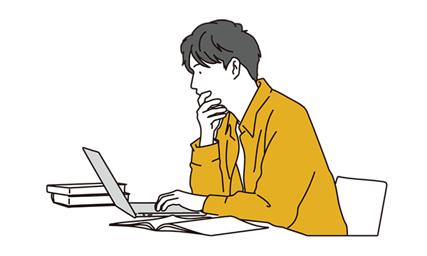 考える様子